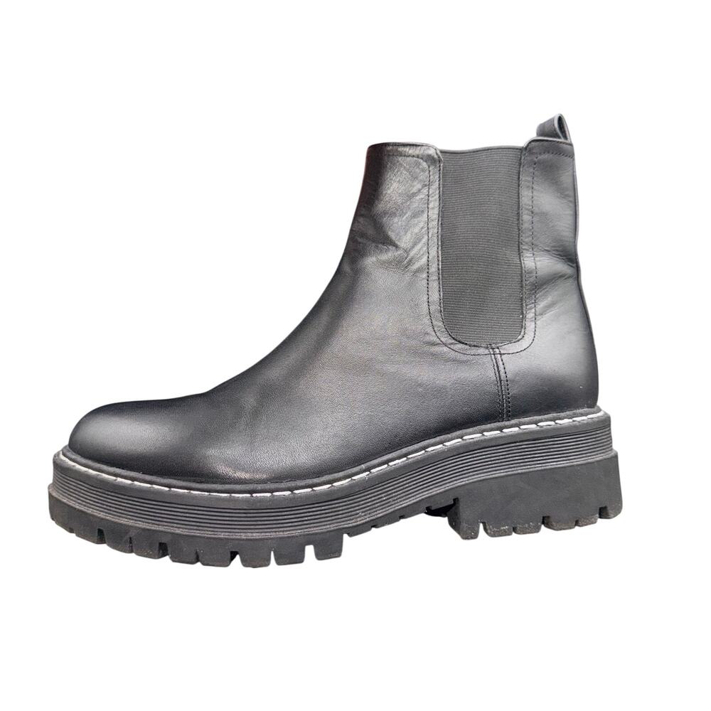 Marc Fisher LTD Black Leather Chelsea Ankle Boots Lug Sole Women’s 8M - Picture 11 of 14